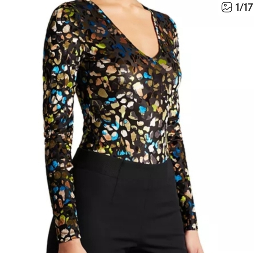 NWT Ted Baker Mesh Devore Body Suit, M